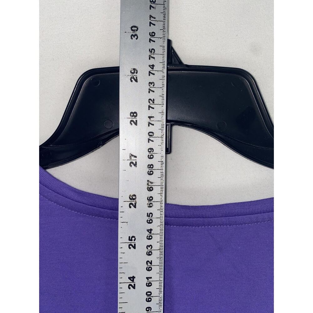 Ralph Lauren Sport T-shirt Womens Large Purple V Neck Pima Cotton Logo Top - Picture 5 of 5